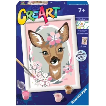 zestaw do malowania po numerach z motywem pięknej sarny dla dzieci