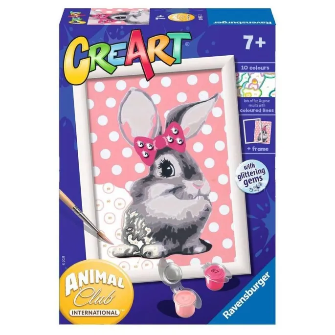 kolorowy zestaw do malowania ze słodkim króliczkiem dla dzieci