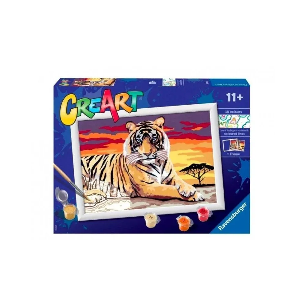 zestaw do malowania po numerach z motywem tygrysa dla dzieci