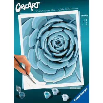 zestaw do malowania po numerach CreArt Botanical Blue z motywem roślinnym