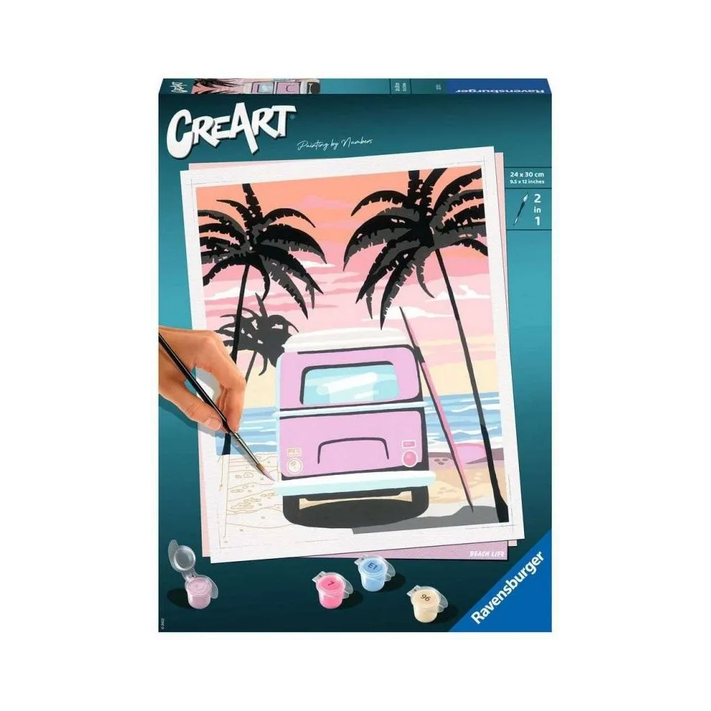 plansza do malowania CreArt z motywem kampera do pokolorowania przez dzieci