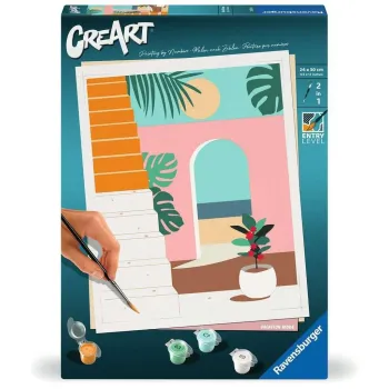 Zestaw CreArt: Letni domek z malarskim panelem i akcesoriami na białym tle