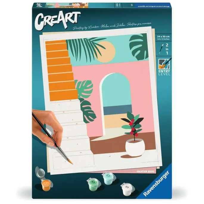 Zestaw CreArt: Letni domek z malarskim panelem i akcesoriami na białym tle