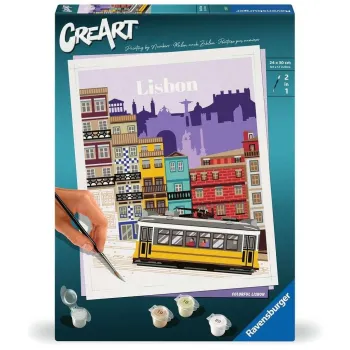 Zestaw CreArt: Lizbona do malowania po numerach z widokiem na miasto