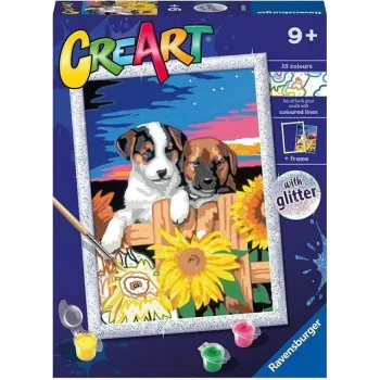 Zestaw CreArt: Psiaki z kartonikiem do malowania i akcesoriami