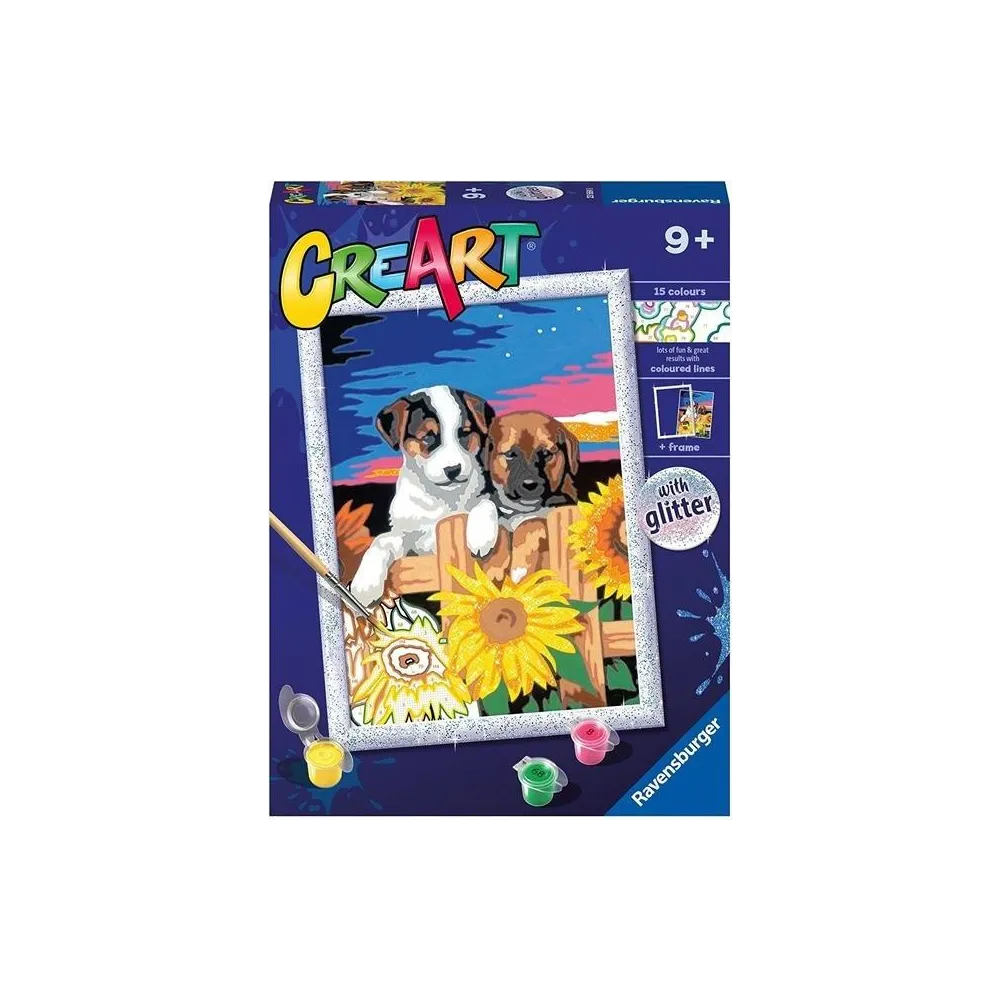 Zestaw CreArt: Psiaki z kartonikiem do malowania i akcesoriami