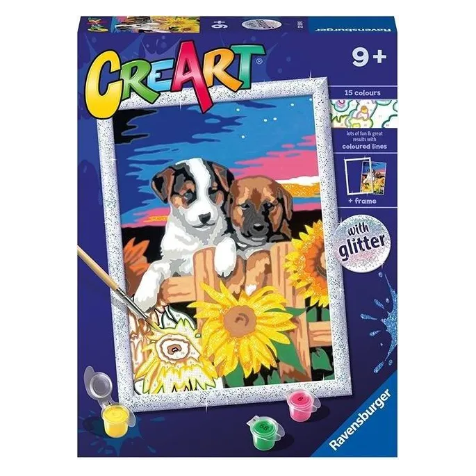 Zestaw CreArt: Psiaki z kartonikiem do malowania i akcesoriami