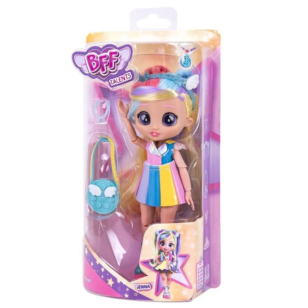 Lalka Jenna Cry Babies BFF z długimi włosami w modnym stroju