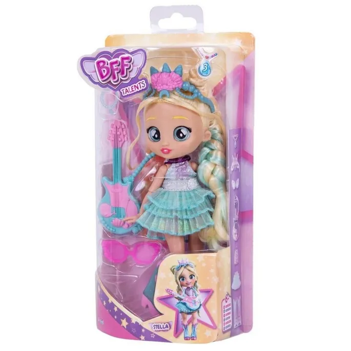 Lalka Cry Babies BFF Gitarzystka Stella w modnym stroju z długimi włosami