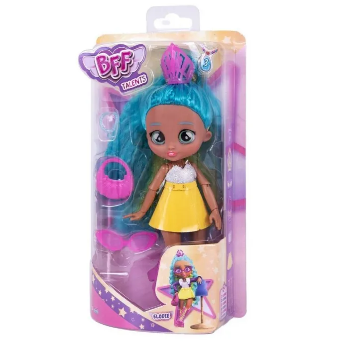 Lalka stylistka mody Cry Babies BFF Elodie w modnym stroju z długimi włosami