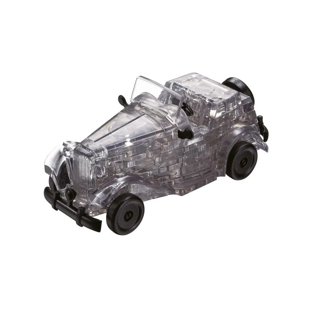 czarny samochód złożony z puzzli 3d o dekoracyjnym wyglądzie