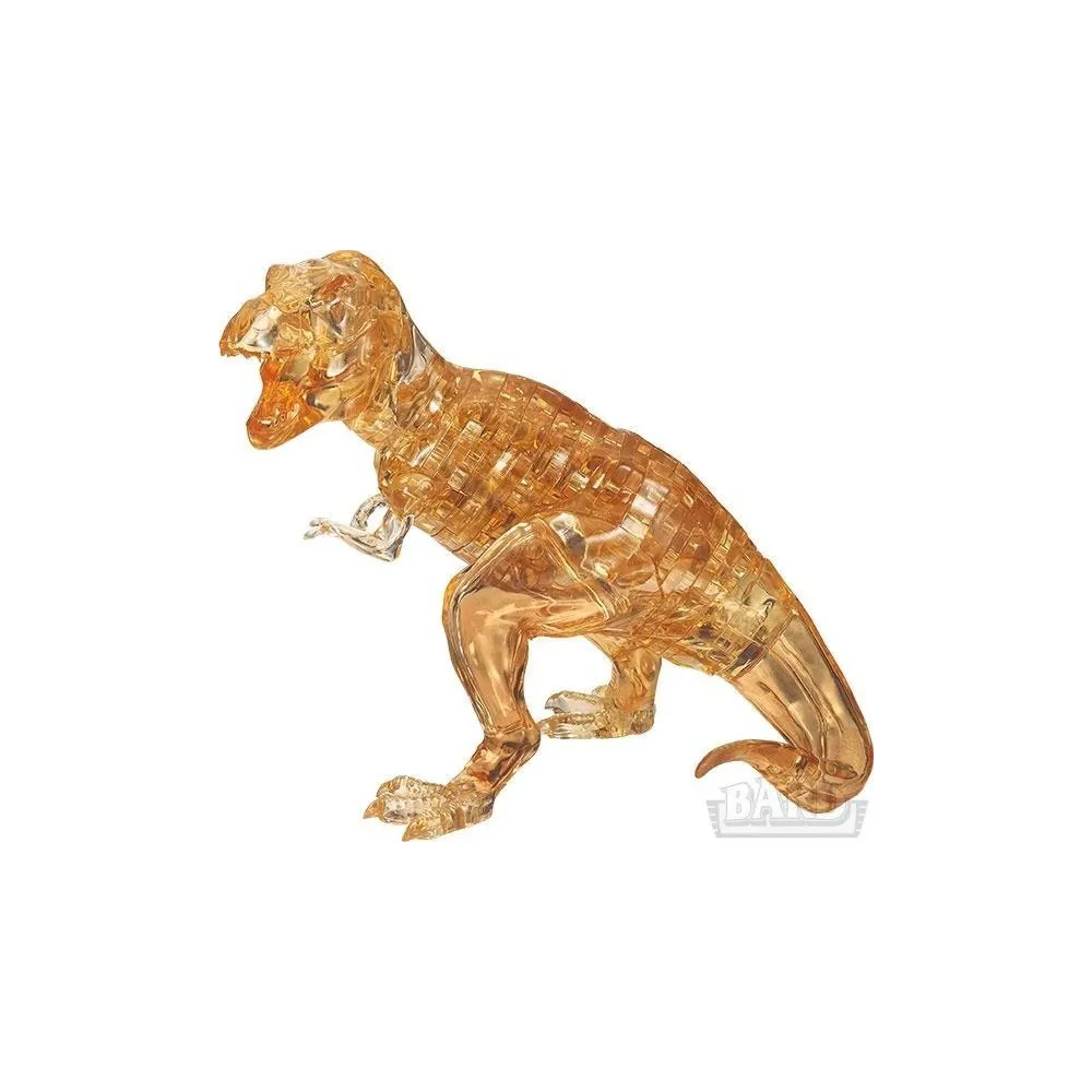 Przezroczysty model 3D dinozaura T-Rex złożony z kryształowych elementów