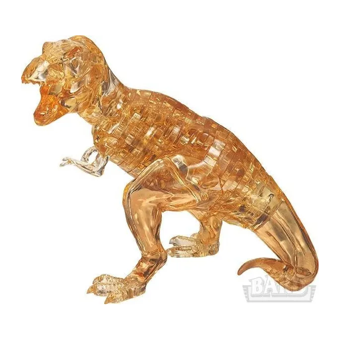 Przezroczysty model 3D dinozaura T-Rex złożony z kryształowych elementów