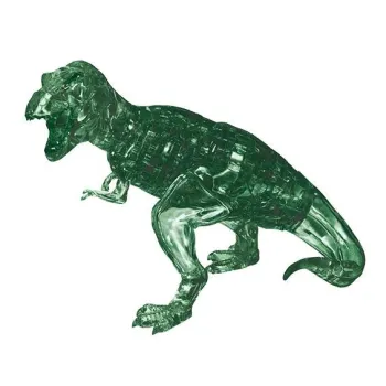 zielona przestrzenna figurka dinozaura z przezroczystych puzzli 3d