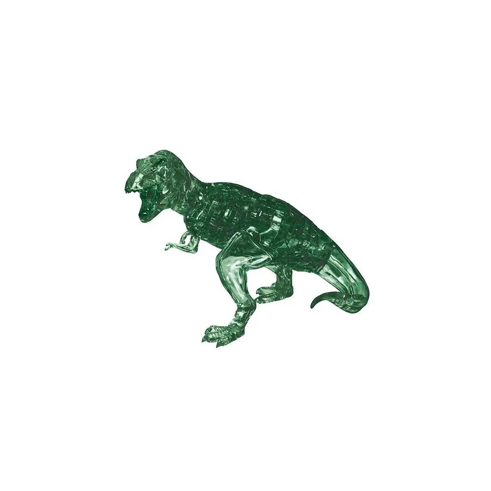 zielona przestrzenna figurka dinozaura z przezroczystych puzzli 3d