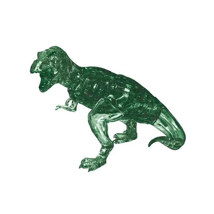 zielona przestrzenna figurka dinozaura z przezroczystych puzzli 3d