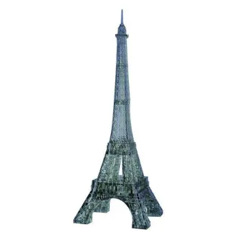 Trójwymiarowe puzzle przedstawiające przezroczysty model Wieży Eiffla