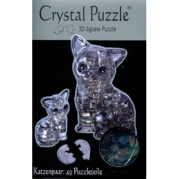 Przestrzenna układanka Crystal puzzle Kotki z przezroczystych elementów