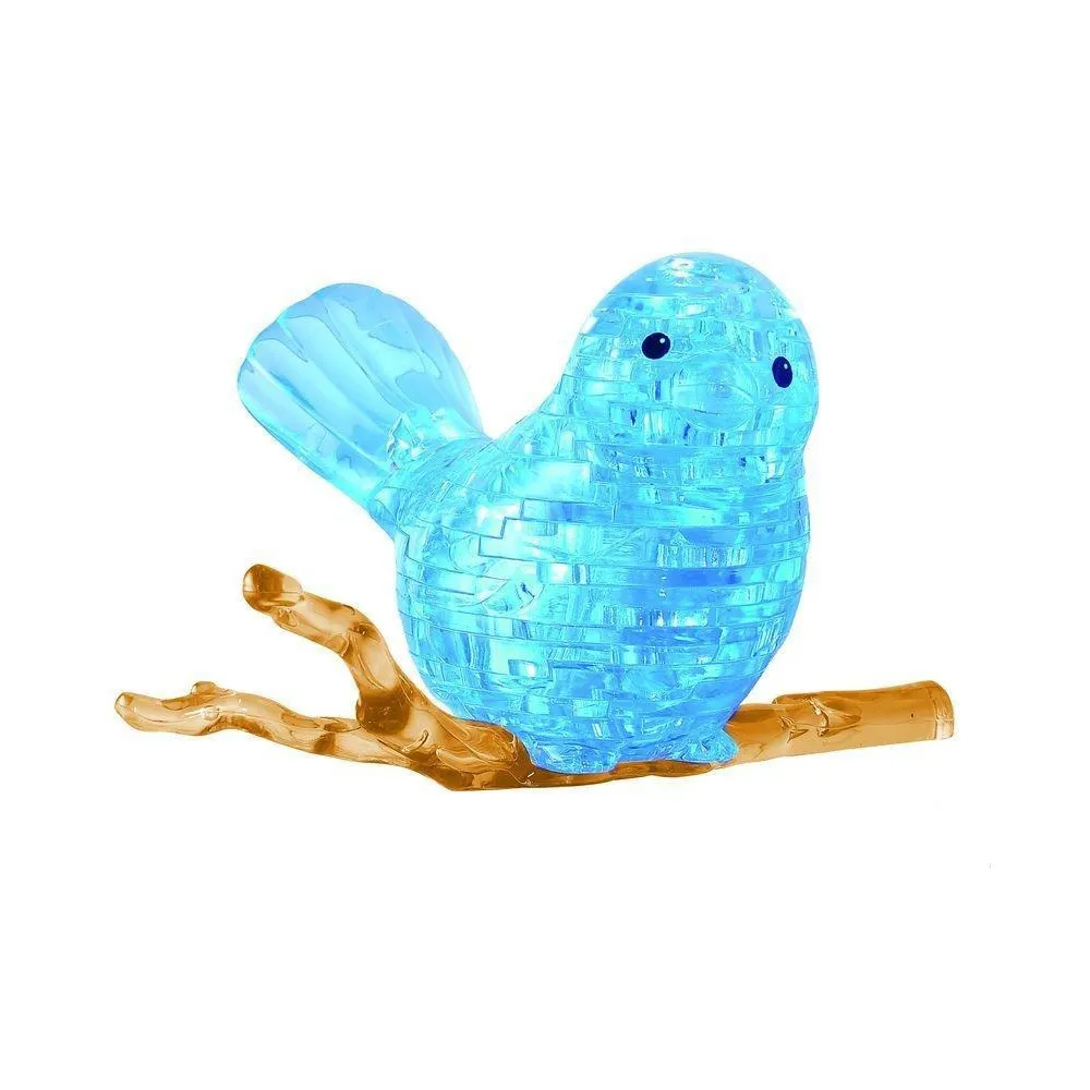 przezroczysty model ptaka złożony z elementów 3d na białym tle