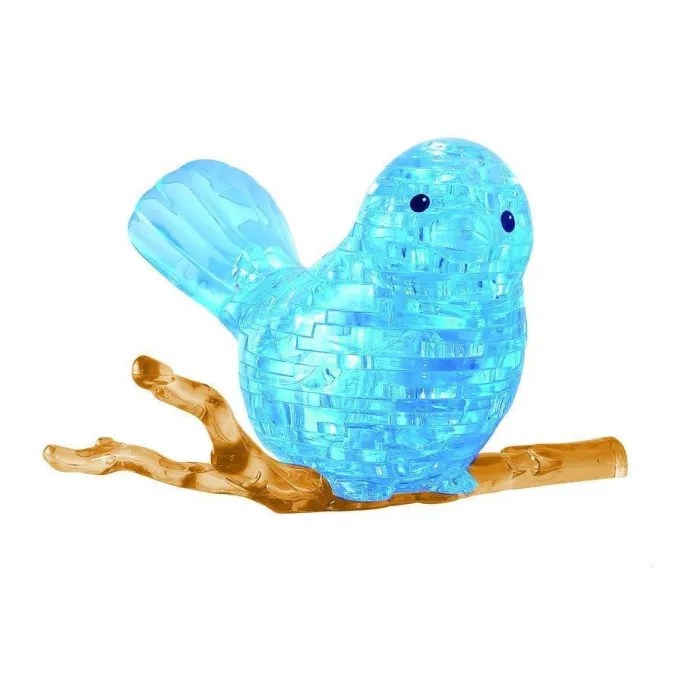 przezroczysty model ptaka złożony z elementów 3d na białym tle