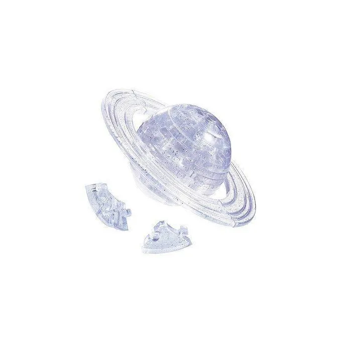 Przezroczyste puzzle 3D Saturn złożone w estetyczny model planety