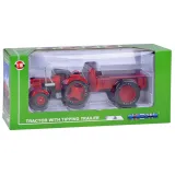 zbliżenie na metalowe części i wykończenie traktora z przyczepką