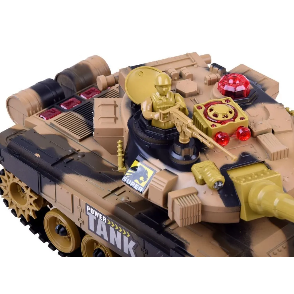 Detal wieżyczki z karabinem i oświetleniem LED podczas zabawy