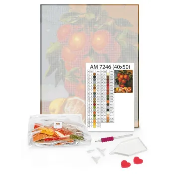 Diamentowa mozaika Poprzez fale 40x50 cm z płótnem i cyrkoniami