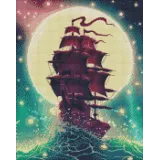 Zbliżenie na kolorowe cyrkonie i schemat płótna w zestawie mozaiki