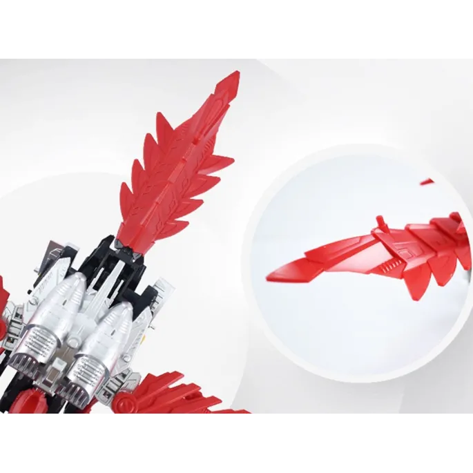 Kolorowy model Raptora stojący na półce