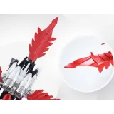 Kolorowy model Raptora stojący na półce