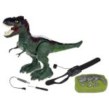 Zbliżenie na paszczę dinozaura ziejącego parą wodną