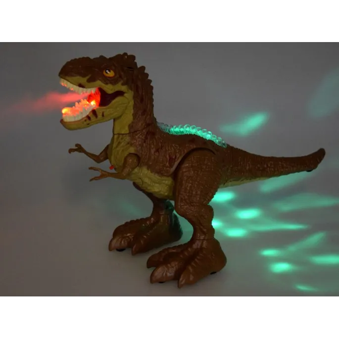 Dinozaur z efektem ziania ogniem i światłem LED