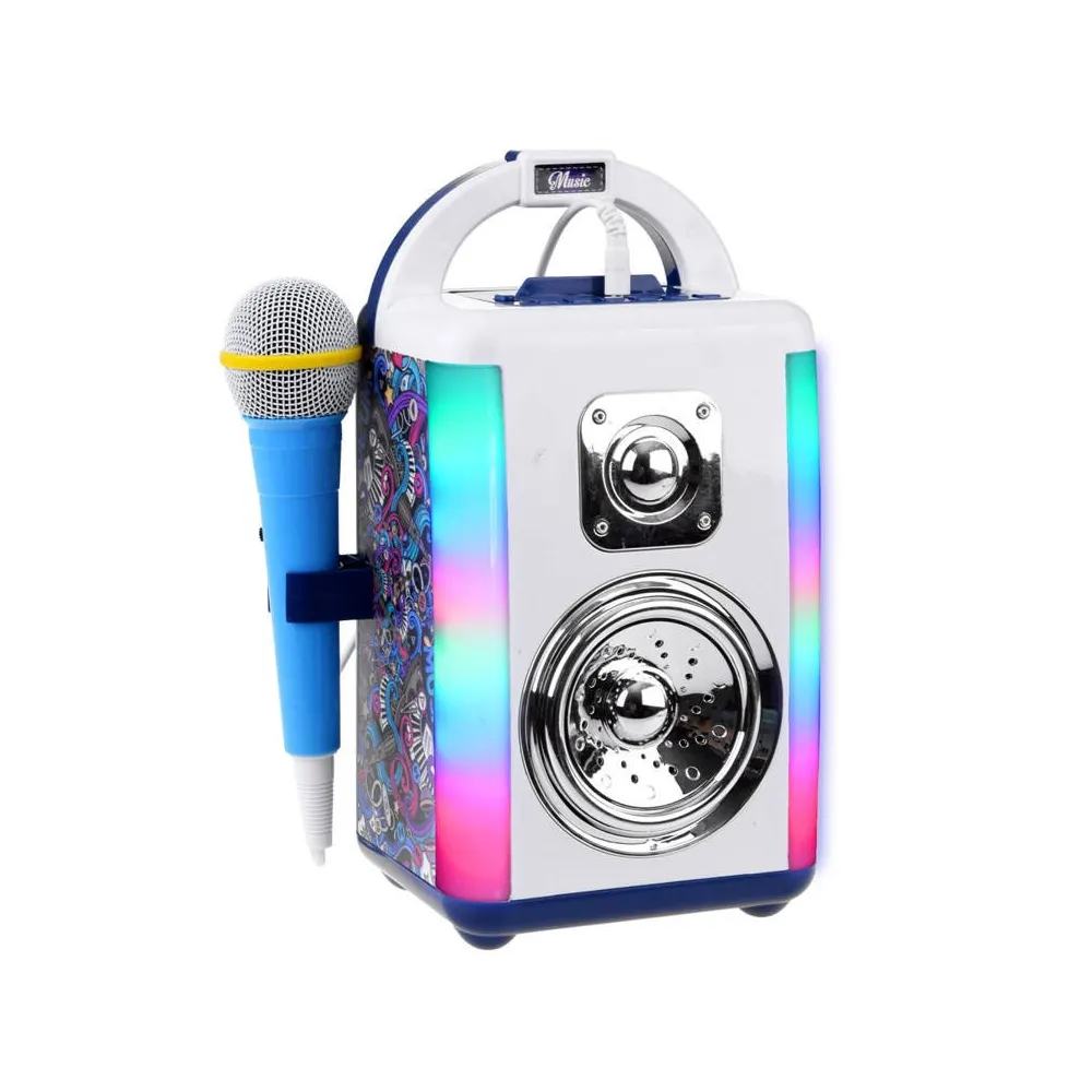 Bezprzewodowy disco głośnik z mikrofonem i kolorowymi światłami LED