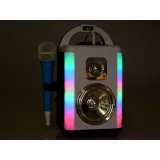 Przenośny głośnik z wygodnym uchwytem i mikrofonem na kablu