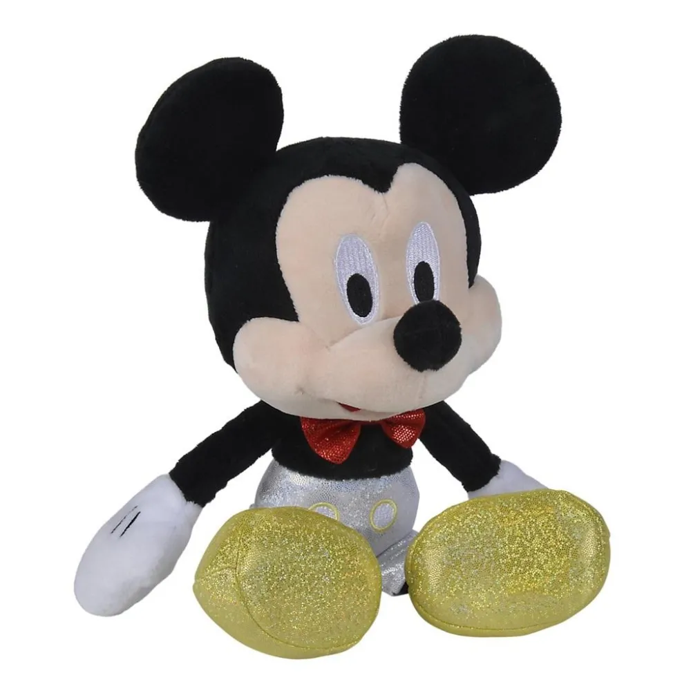 Pluszowy Mickey Mouse 25 cm z błyszczącymi detalami i elegancką muchą