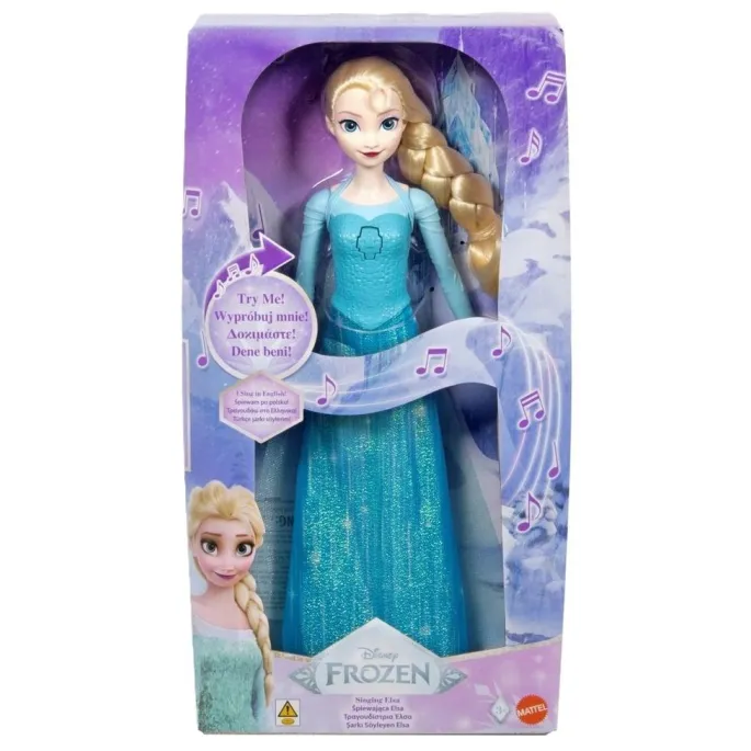 Lalka Elsa z Frozen w niebieskiej sukni z filmowymi detalami
