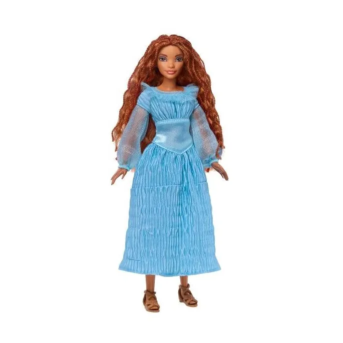 Lalka Arielka z brązowymi lokami i niebieską sukienką inspirowana filmem