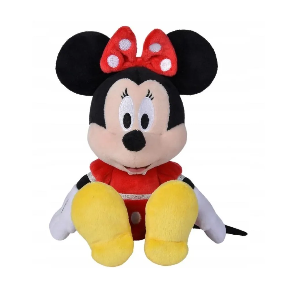 maskotka pluszowa disney minnie w czerwonej sukience z białymi groszkami