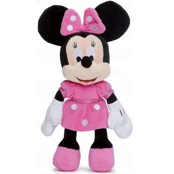 Pluszowa maskotka Minnie Mouse w różowej sukience z białymi kropkami 25 cm