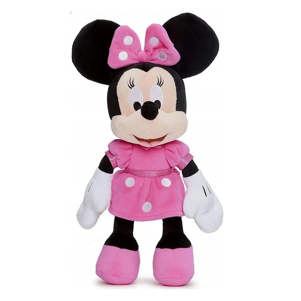 Pluszowa maskotka Minnie Mouse w różowej sukience z białymi kropkami 25 cm