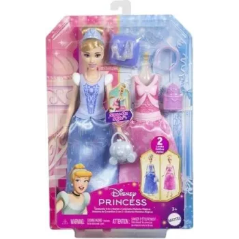 Lalka Disney Princess Kopciuszek w dwóch stylizacjach zestawu 2w1