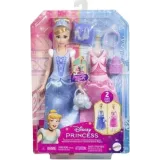 Zbliżenie na szczegóły stroju lalki Kopciuszek z serii Disney Princess