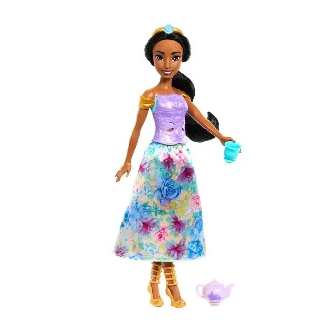 Zestaw z lalką Księżniczka Dżasmina i kwiatowym motywem na tle pałacu