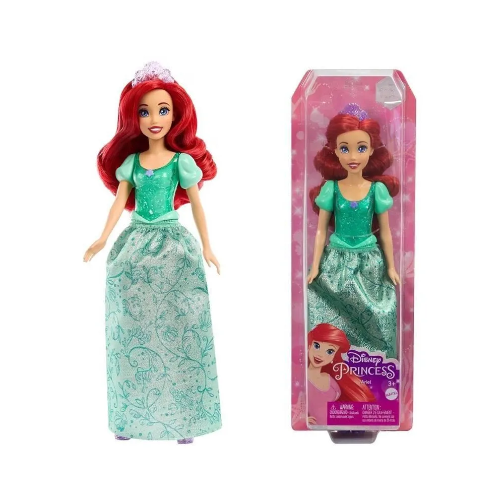 lalka arielka w brokatowym topie z długimi włosami i akcesoriami