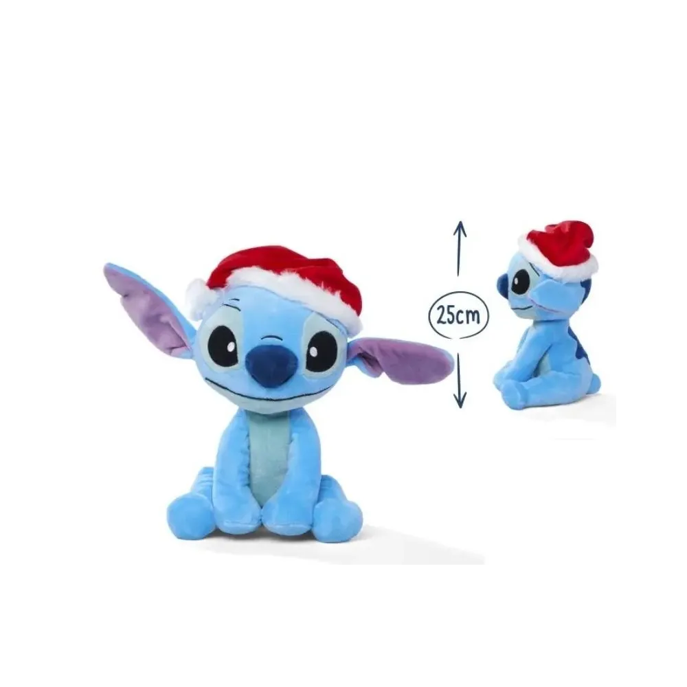 pluszowa maskotka disney stitch w czapce mikołaja o wysokości 25 cm