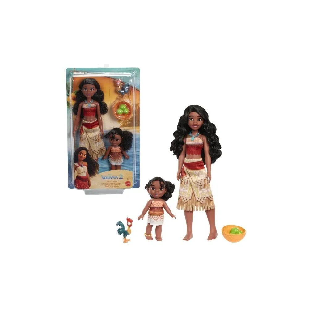 Disney Vaiana 2 i Simea 2-pak lalek z akcesoriami i kogutem Heihei