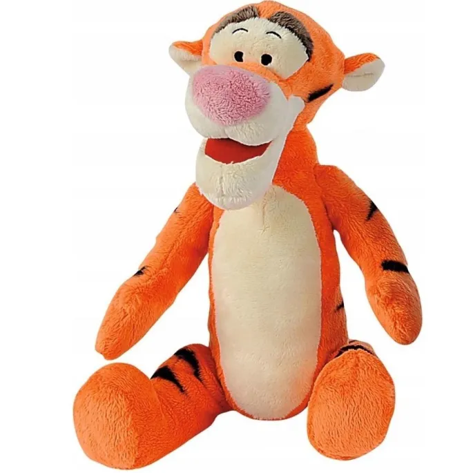 Maskotka Tygrysek z Disneya w pozycji siedzącej, widoczne charakterystyczne detale