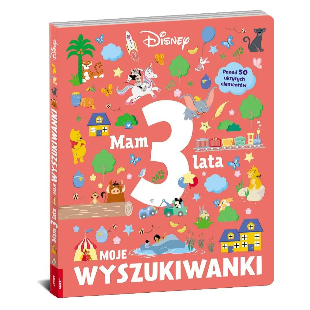 Okładka książki Disney. Mam 3 latka. Moje wyszukiwanki z barwnymi ilustracjami