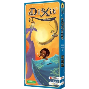 Pudełko Dixit 3 Podróże z widocznymi nowymi, ilustrowanymi kartami